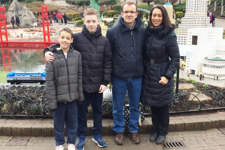 Michelle and her family on their day out to LEGOLAND. 